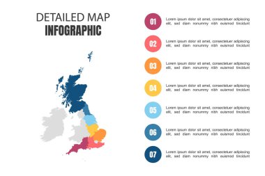 Modern Detailed Map Infographic of United Kingdom
