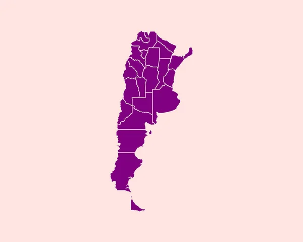 Mapa Púrpura Detallado Argentina Sobre Fondo Aislado Vector Illustration Eps — Vector de stock
