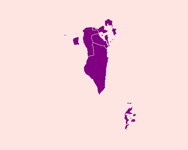High Detailed Purple Map Bahrain Απομονωμένο Φόντο Διανυσματική Απεικόνιση Eps — Διανυσματικό Αρχείο