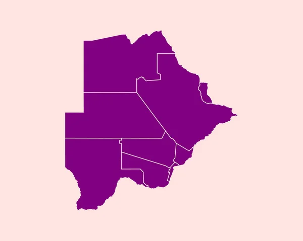 High Detailed Purple Map Botswana 고립된 Vector Illustration Eps — 스톡 벡터