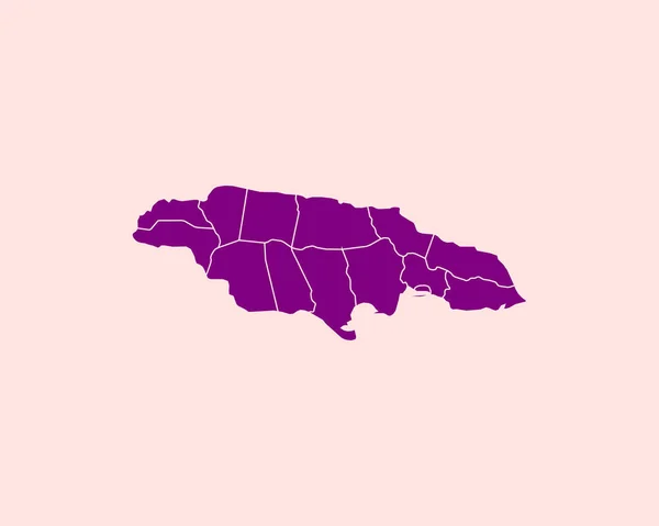 High Detailed Purple Map Jamaica Απομονωμένο Φόντο Διανυσματική Απεικόνιση Eps — Διανυσματικό Αρχείο