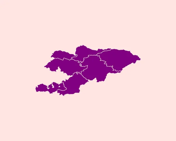 Mapa Roxo Detalhado Quirguistão Sobre Fundo Isolado Ilustração Vetorial Eps — Vetor de Stock