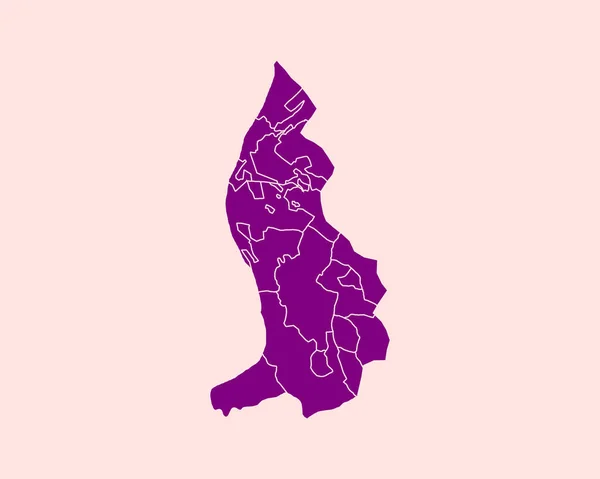 High Detailed Purple Map Liechtenstein Isolated Background Vector Illustration Eps — Stockový vektor