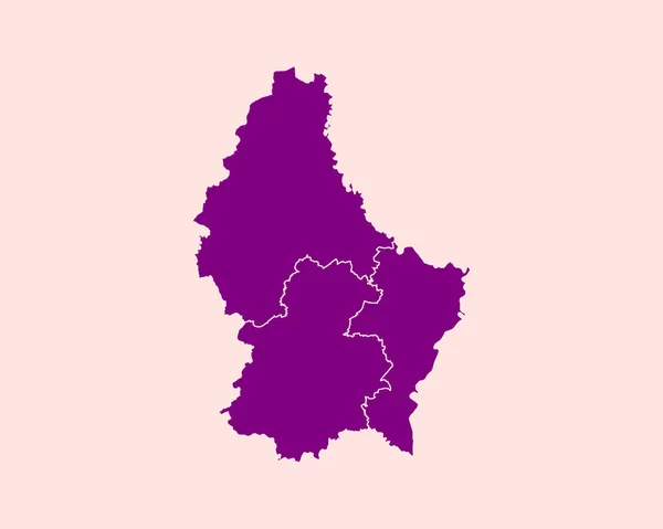 Mapa Púrpura Detallado Luxemburgo Sobre Fondo Aislado Vector Illustration Eps — Vector de stock