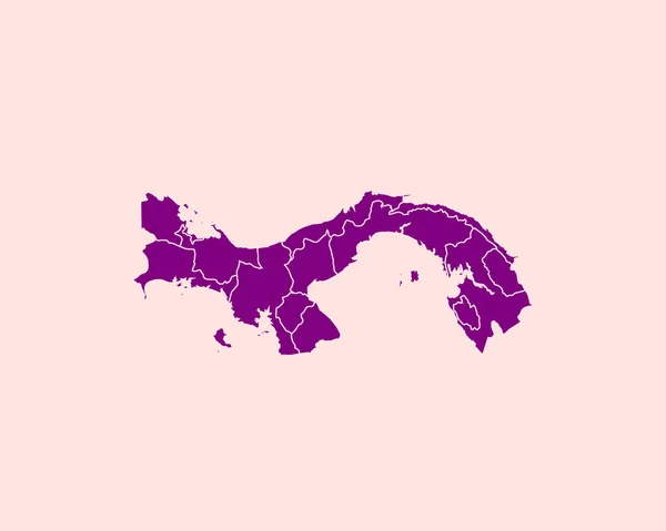 Υψηλή Λεπτομερής Μωβ Χάρτης Του Παναμά Απομονωμένο Φόντο Διανυσματική Απεικόνιση — Διανυσματικό Αρχείο