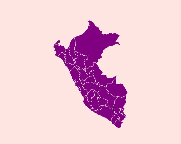 High Detailed Purple Map Peru Izolovaném Pozadí Vector Illustration Eps — Stockový vektor