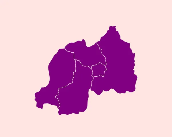 Mapa Roxo Detalhado Ruanda Sobre Fundo Isolado Ilustração Vetorial Eps — Vetor de Stock