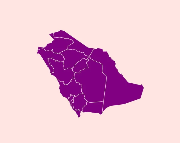 Peta Ungu Arab Saudi Dengan Detail Tinggi Dengan Latar Belakang - Stok Vektor