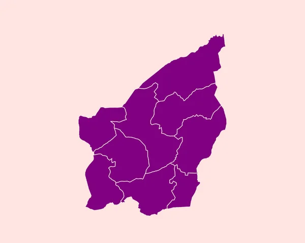 High Detailed Purple Map San Marino Izolovaném Pozadí Vector Illustration — Stockový vektor