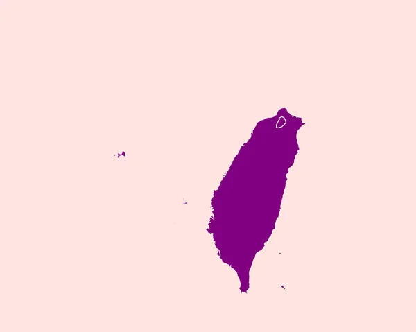 Υψηλή Λεπτομερής Μωβ Χάρτης Της Ταϊβάν Απομονωμένο Φόντο Διανυσματική Απεικόνιση — Διανυσματικό Αρχείο