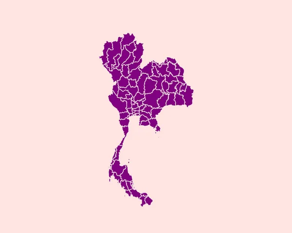 High Detailed Purple Map Thailand Isolated Background Διάνυσμα Εικονογράφηση Eps — Διανυσματικό Αρχείο
