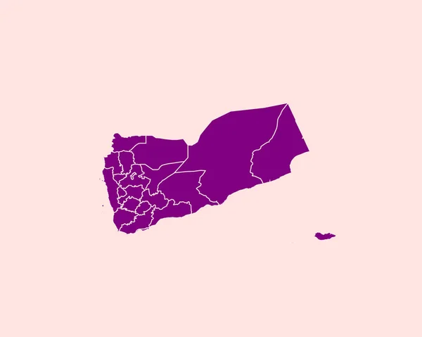 High Detailed Purple Map Yemen Isolated Background Vector Illustration Eps — Stock Vector