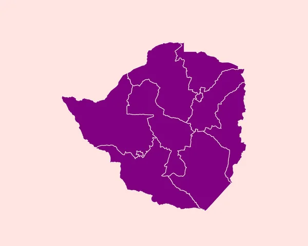 High Detailed Purple Map Zimbabwe Isolated Background Διανυσματική Απεικόνιση Eps — Διανυσματικό Αρχείο