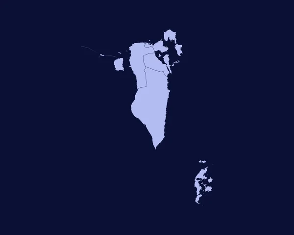 Modern Light Blue Color High Detailed Border Map Bahrain Isolated — Διανυσματικό Αρχείο
