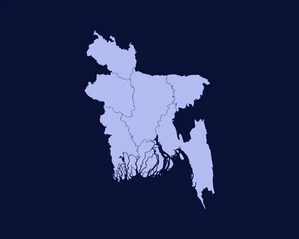 Modern Light Blue Color High Detailed Border Map Bangladesh Isolated — Διανυσματικό Αρχείο