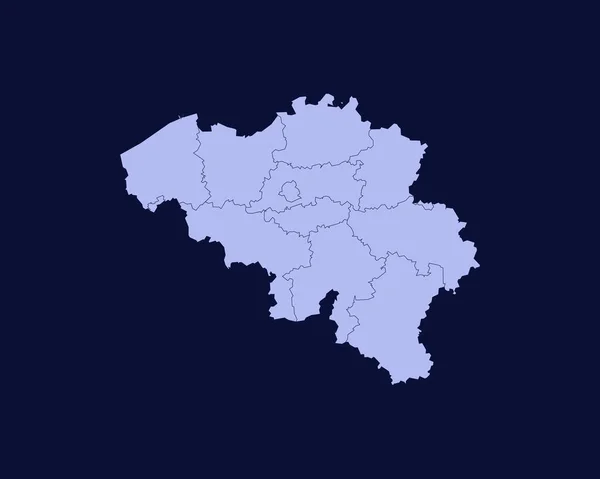 Modern Light Blue Color High Detailed Border Map Belgium Isolated — 图库矢量图片