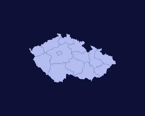 Modern Light Blue Color High Detailed Border Map Czech Republic — ストックベクタ