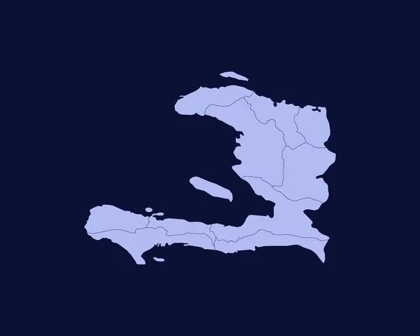 Сучасний Світло Блакитний Колір Висока Детальна Прикордонна Карта Гаїті Ізольовано — стоковий вектор
