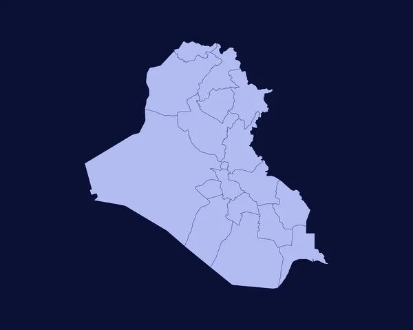 Modern Light Blue Color High Detailed Border Map Iraq Isolated — Stok Vektör