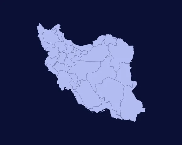 Modern Light Blue Color High Detailed Border Map Iran Isolated — Stok Vektör