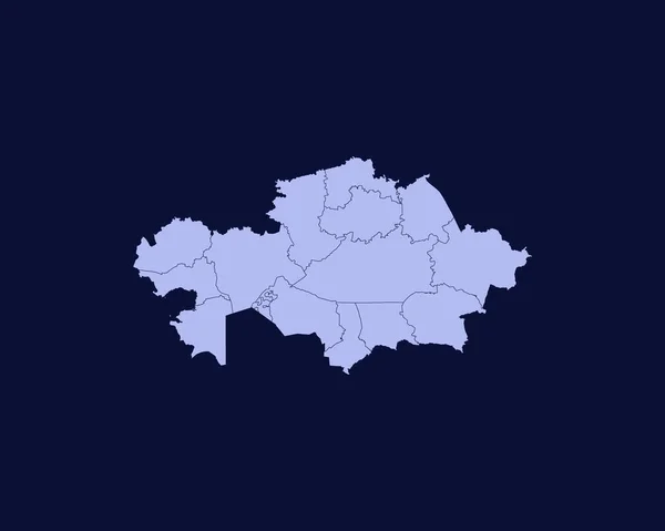 Modern Light Blue Color High Detailed Border Map Kazakhstan Isolated — vektorikuva