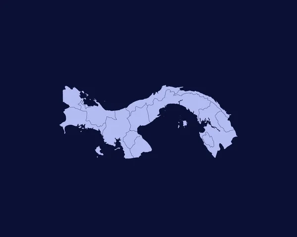 Modern Light Blue Color High Detailed Border Map Panama Isolated — Διανυσματικό Αρχείο