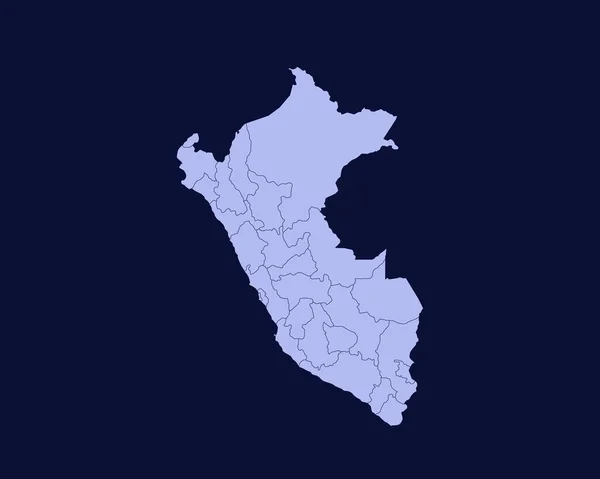 Modern Light Blue Color High Detailed Border Map Peru Isolated — Διανυσματικό Αρχείο