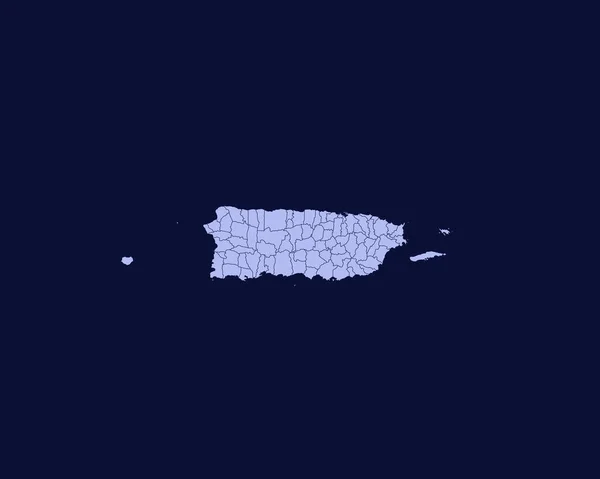 Modern Light Blue Color High Detailed Border Map Puerto Rico — Stock vektor