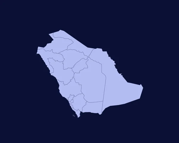 Modern Light Blue Color High Detailed Border Map Saudi Arabia — Stockový vektor