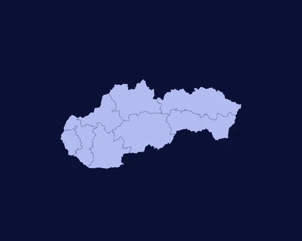 Modern Light Blue Color High Detailed Border Map Slovakia Isolated — Vetor de Stock