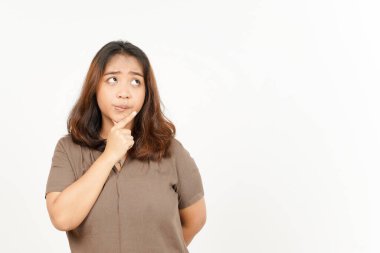 Beyaz arka planda tecrit edilmiş Güzel Asyalı Kadın Hareketi