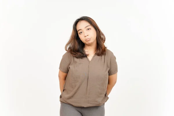 Wütend Schlechte Stimmung Ausdruck Der Schönen Asiatischen Frau Isoliert Auf — Stockfoto