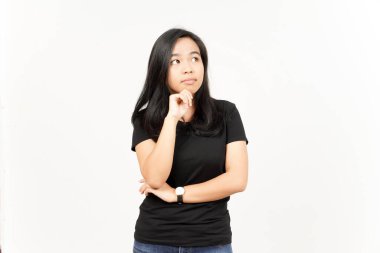 Beyaz arka planda tecrit edilmiş Güzel Asyalı Kadın Hareketi