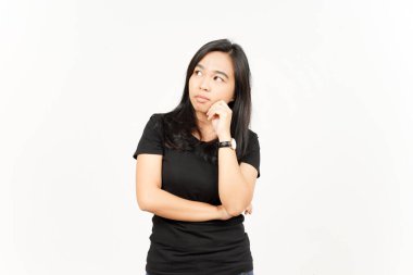 Beyaz arka planda tecrit edilmiş Güzel Asyalı Kadın Hareketi