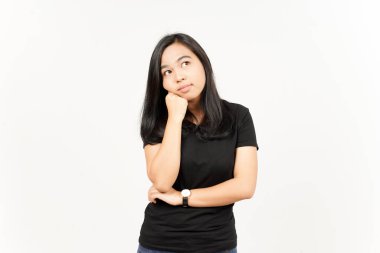 Beyaz arka planda tecrit edilmiş Güzel Asyalı Kadın Hareketi