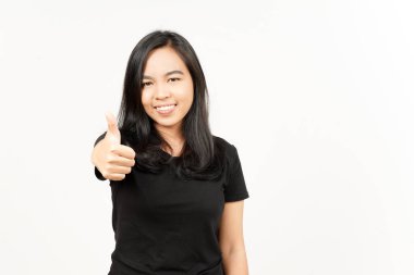 Beyaz arka planda izole edilmiş Güzel Asyalı Kadın Başparmakları