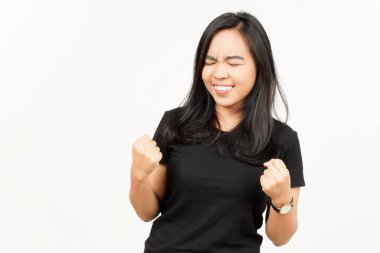 Evet ve Beyaz Arkaplanda İzole Edilmiş Güzel Asyalı Kadın Hareketi