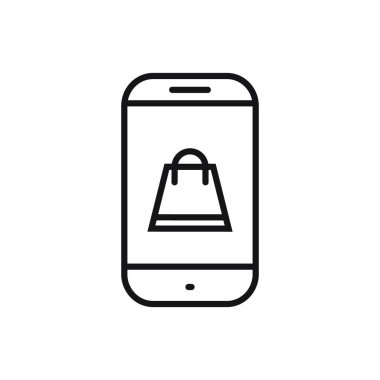 Düzenlenebilir çevrimiçi alışveriş hattı simgesi. Beyaz arkaplanda vektör çizimi izole edildi. Web sitesi ya da mobil uygulama için kullanılacak