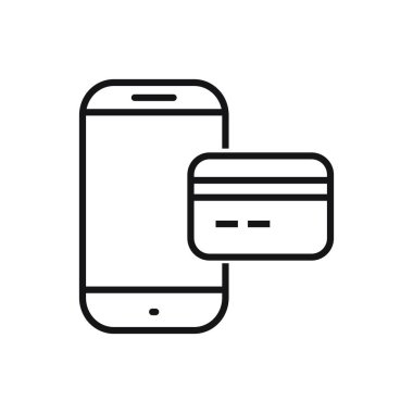 Düzenlenebilir dijital ödeme hattı simgesi. Beyaz arkaplanda vektör çizimi izole edildi. Web sitesi ya da mobil uygulama için kullanılacak