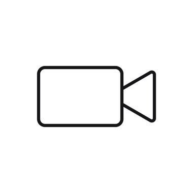 Düzenlenebilir video kamera hattı simgesi. Beyaz arkaplanda vektör çizimi izole edildi. Web sitesi ya da mobil uygulama için kullanılacak