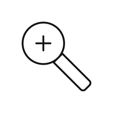 Düzenlenebilir büyüteç satır simgesine yakınlaştırılıyor. Beyaz arkaplanda vektör çizimi izole edildi. Web sitesi ya da mobil uygulama için kullanılacak