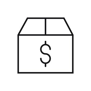 Düzenlenebilir kutu satırı simgesi. Beyaz arkaplanda vektör çizimi izole edildi. Web sitesi ya da mobil uygulama için kullanılacak