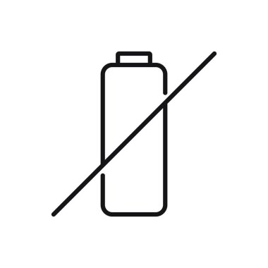 Düzenlenebilir pil çizgisi simgesi şarj edilmiyor. Beyaz arkaplanda vektör çizimi izole edildi. Web sitesi ya da mobil uygulama için kullanılacak