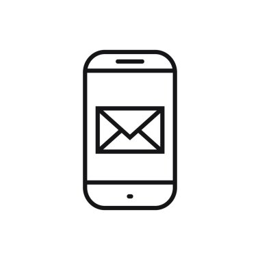 Düzenlenebilir akıllı telefon mesaj satırı simgesi. Beyaz arkaplanda vektör çizimi izole edildi. Web sitesi ya da mobil uygulama için kullanılacak