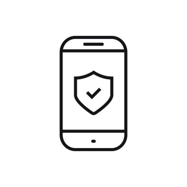 Düzenlenebilir güvenli hat simgesi. Beyaz arkaplanda vektör çizimi izole edildi. Web sitesi ya da mobil uygulama için kullanılacak