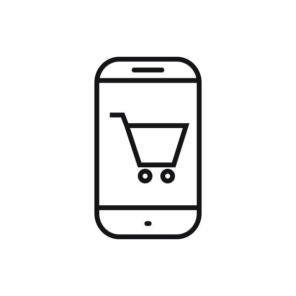 Editable online shopping line icon. Vector illustration isolated on white background. using for website or mobile app