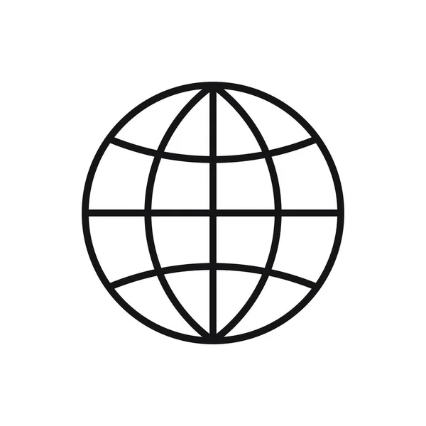 Icône Ligne Globe Modifiable Illustration Vectorielle Isolée Sur Fond Blanc — Image vectorielle