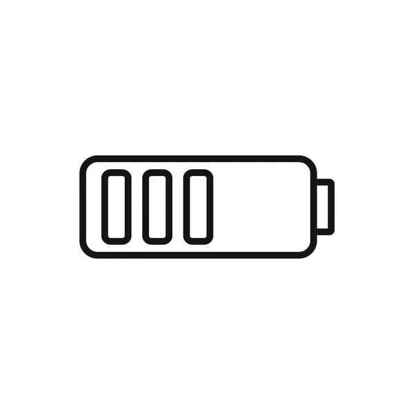 Editable Half Battery Line Icon Vector Illustration Isolated White Background — Stock Vector