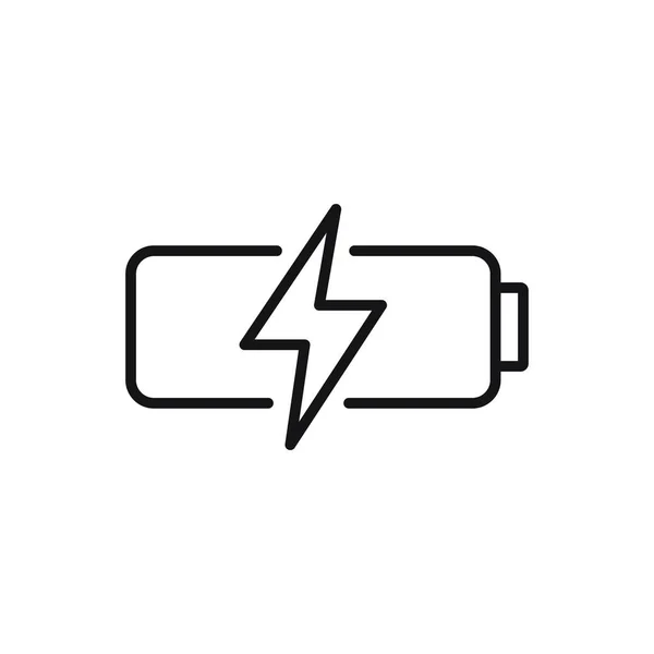 Editable Charging Battery Line Icon Vector Illustration Isolated White Background — Stock Vector