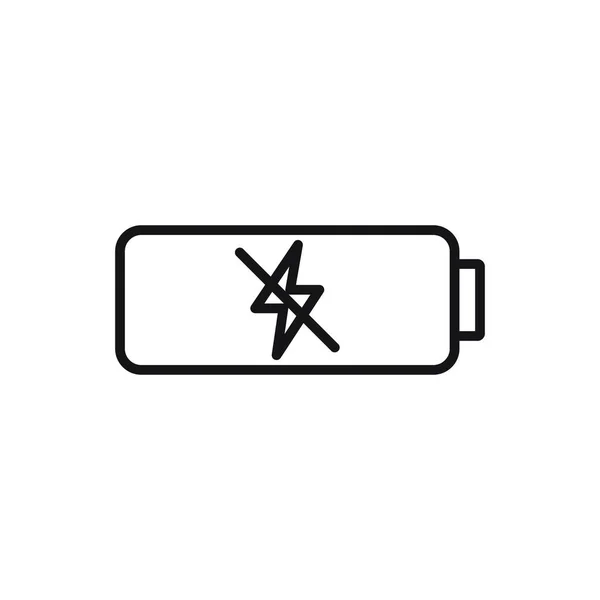 Editable Charging Battery Line Icon Vector Illustration Isolated White Background — Stock Vector
